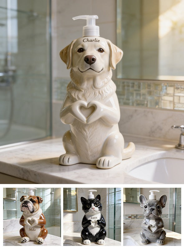 Personalized Yellow Labrador Retriever Soap Dispenser Bathroom Home Decor