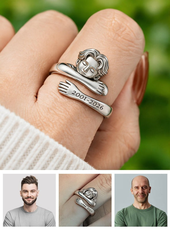 Personalized Man Memorial Adjustable Hug Ring
