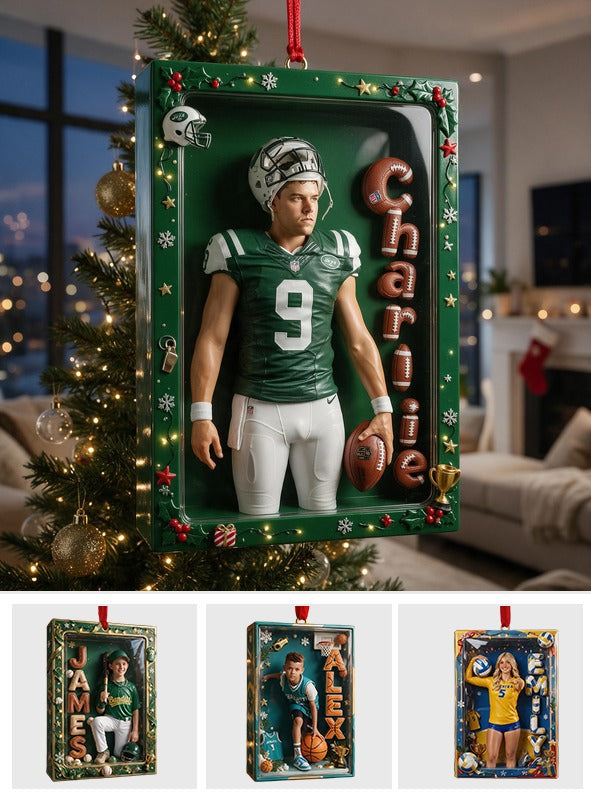 Personalized Christmas American Football Player Ornament Football Fan Gift