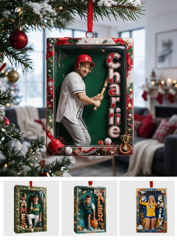 Personalized Christmas Man Baseball Player Ornament Baseball Fan Gift