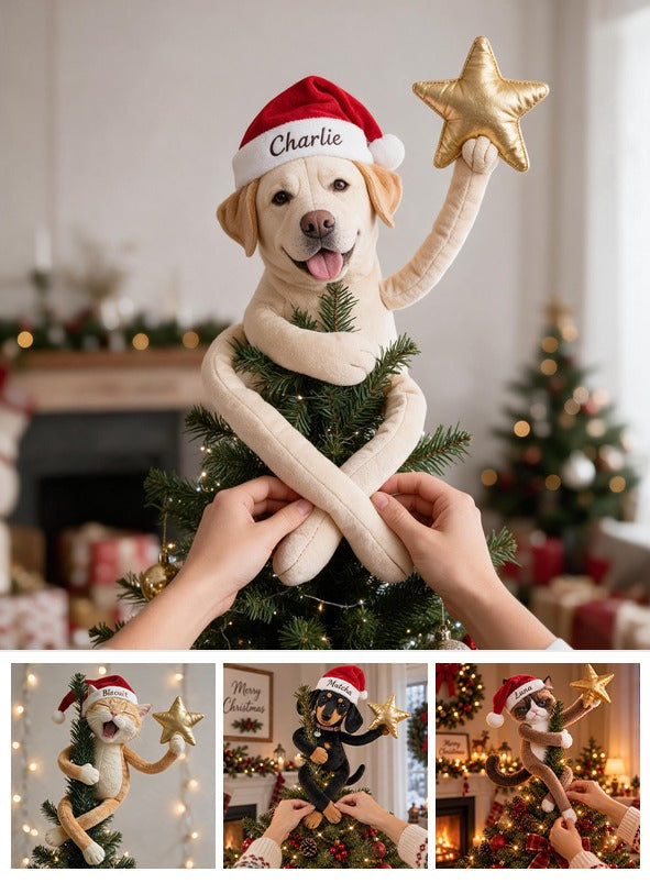 Personalized Christmas Yellow Labrador Retriever Posable Plush Doll