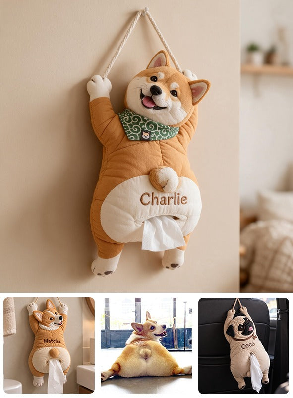 Personalized Tan and White Adult Shiba Inu Pull-Out Organizer Home Storage