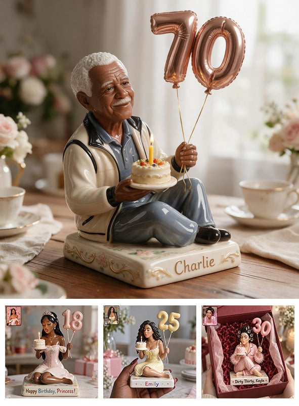 Personalized 70th Birthday Older Black Man 3D Plaque Gift for Grandpa Dad Husband