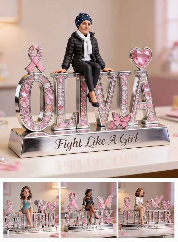 Custom Photo Breast Cancer Awareness Middle-Aged Latina Breast Cancer Woman Acrylic Plaque Keepsake
