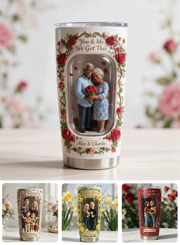 Custom Photo Older Black Couple Tumbler - Personalized Couple Keepsake Gift