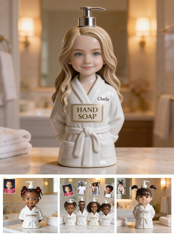 Personalized Little Girl Soap Dispenser Custom Kids Bathroom Pump Gift