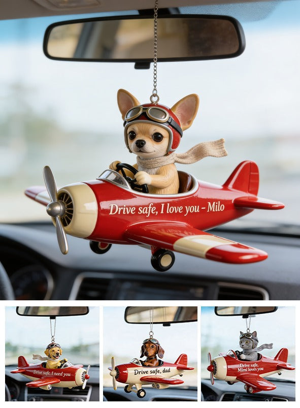 Custom Photo Fawn White Chihuahua Puppy Car Ornament Pet Lover Gift