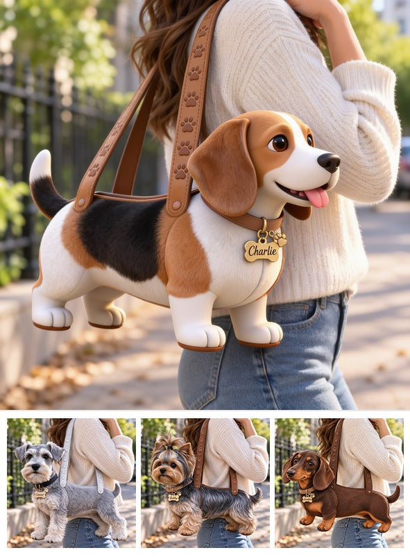 Personalized Tricolor Adult Beagle Custom Shape Tote Bag Dog Lover Gift