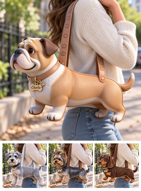Personalized Fawn White Bulldog Custom Shape Tote Bag Pet Lover Gift
