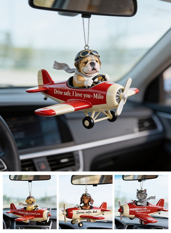 Custom Photo Adult Fawn White Bulldog Car Ornament, Dog Lover Gift