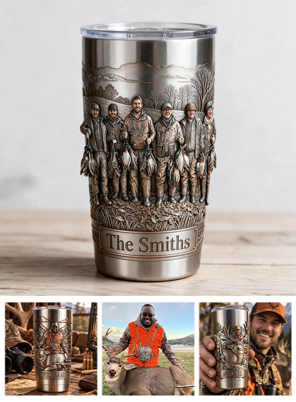 Personalized Custom Photo Duck Hunting Group Camo Tumbler Hunting Gift