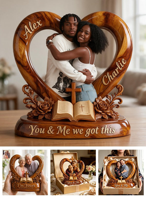 Personalized Custom Photo Black Couple Acrylic Plaque, Husband Wife Keepsake Gift