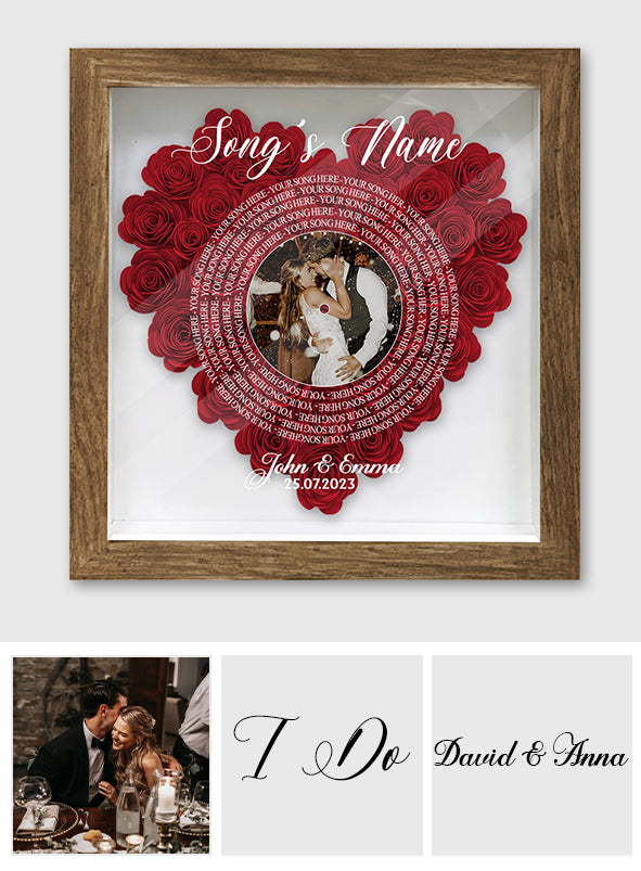 First Dance Song - Personalized Husband And Wife Flower Shadow Box