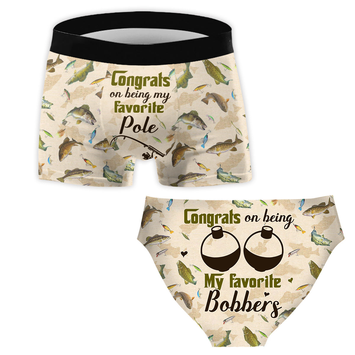Congrats On Being My Bobbers Pole - Fishing Women Briefs & Men Boxer Briefs