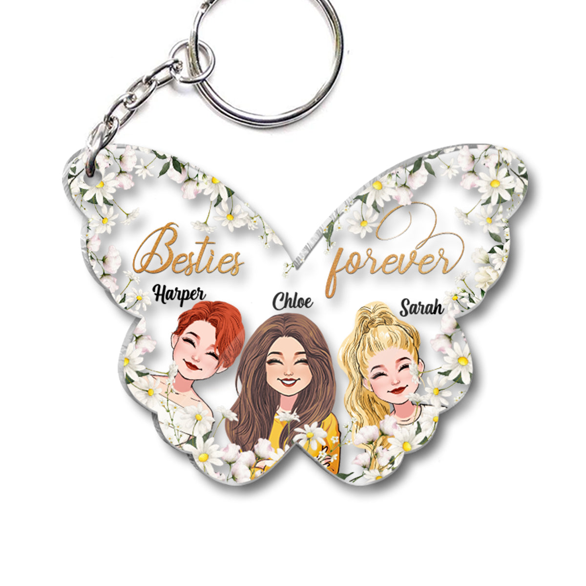 Besties Forever - Personalized Bestie Transparent Keychain