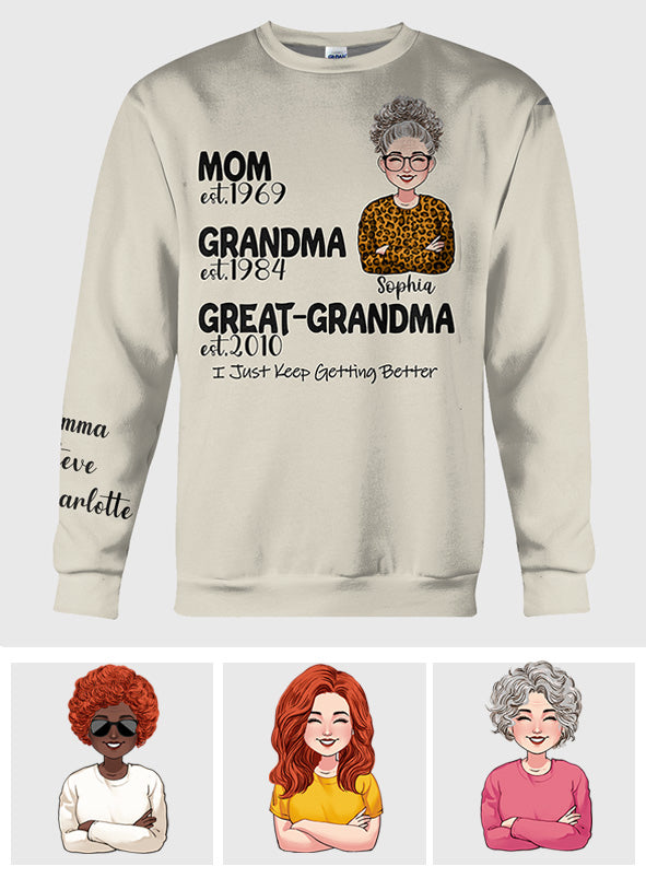 Mom Grandma Great Grandma - Gift for grandma - Personalized All Over Shirt