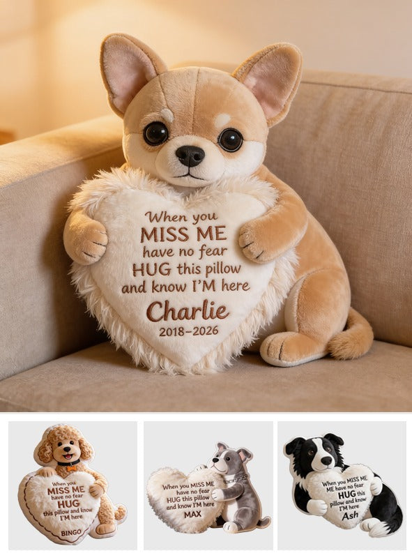 Personalized Chihuahua Memorial Faux Fur Shaped Pillow Pet Loss Keepsake