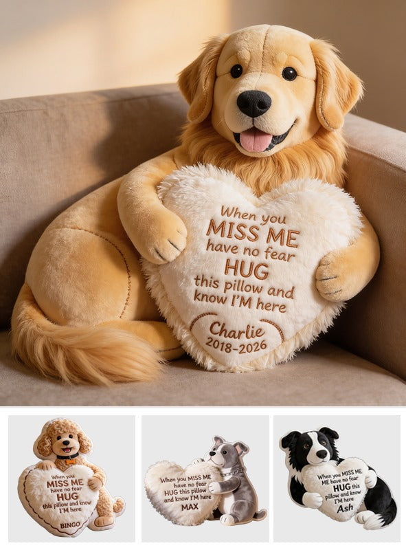 Personalized Memorial Adult Golden Retriever Faux Fur Shaped Pillow Pet Loss Gift