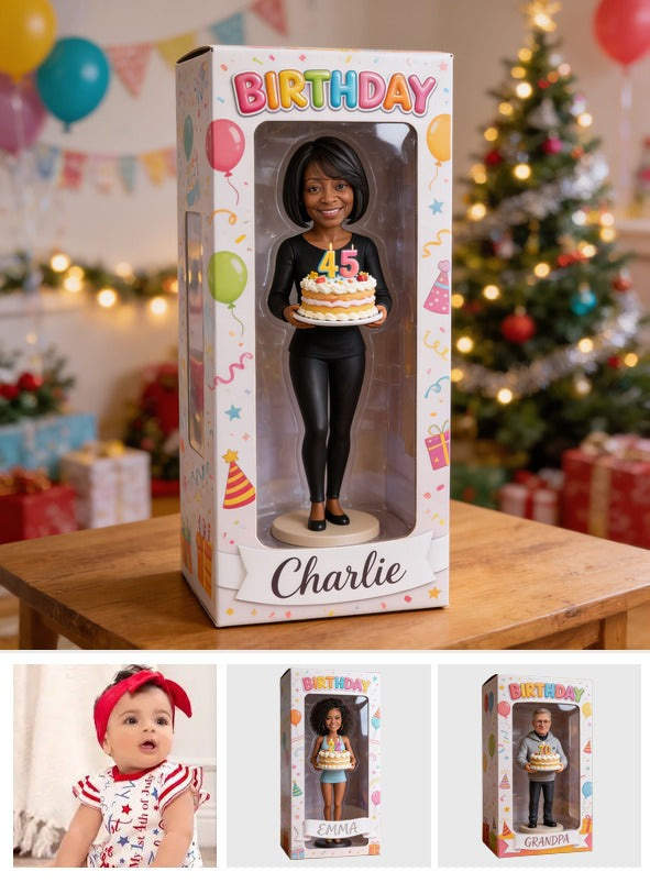 Personalized 45th Birthday Middle-Aged Black Woman Acrylic Display Box Gift