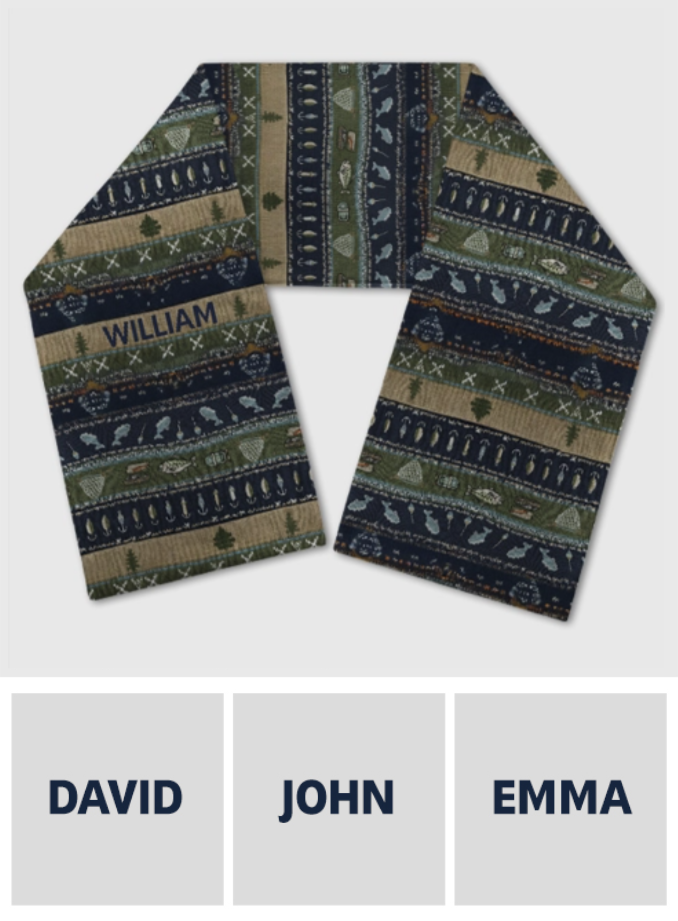 Hooked on Fishing - Personalized Fishing Knitted Scarf