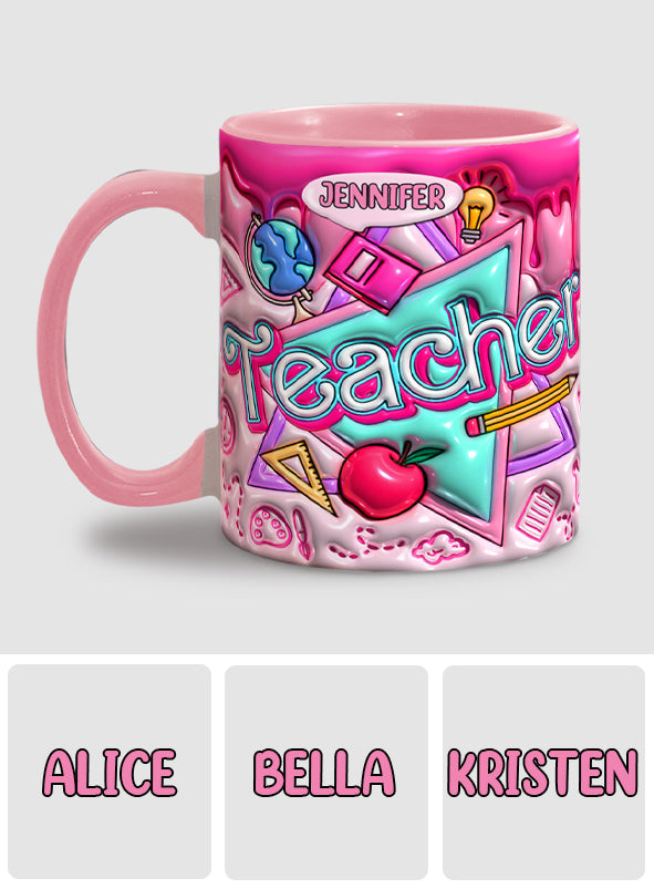Pink Inflated - Personalized Teacher Accent Mug