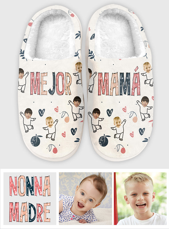 Mejor Mamá Feliz Día de la Madre - Personalized Mother Slippers