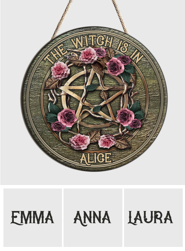Mystical Witch Ancient Roses - Personalized Witch Custom Shaped Wood Sign