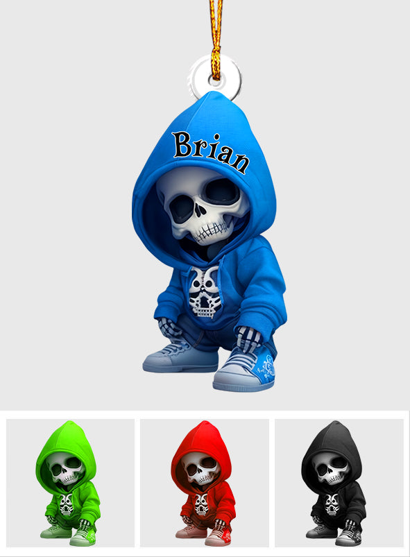 Stylish Skeleton - Personalized Skull Custom Shaped Ornament