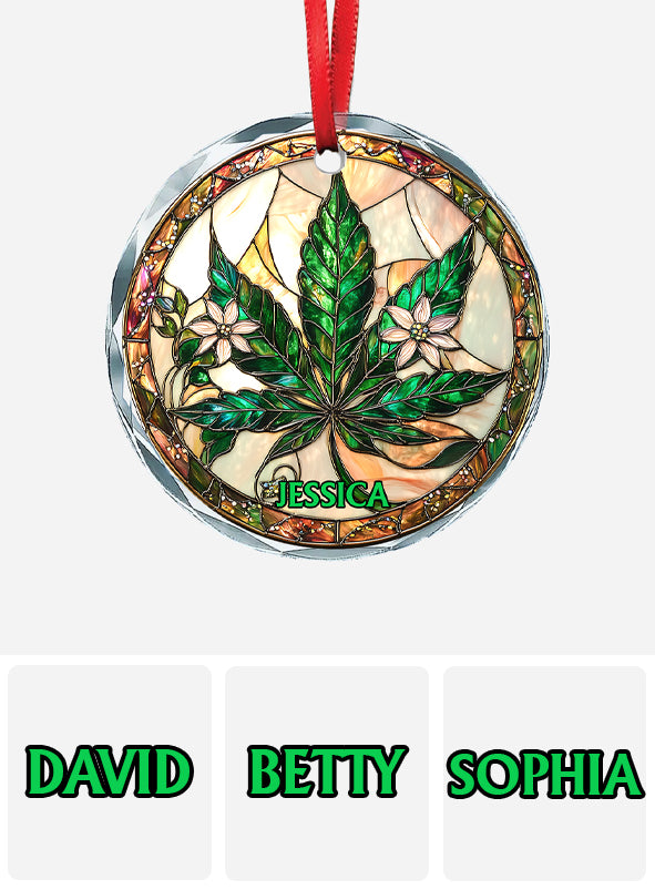 High Christmas - Personalized Weed Round Shaped Glass Ornament