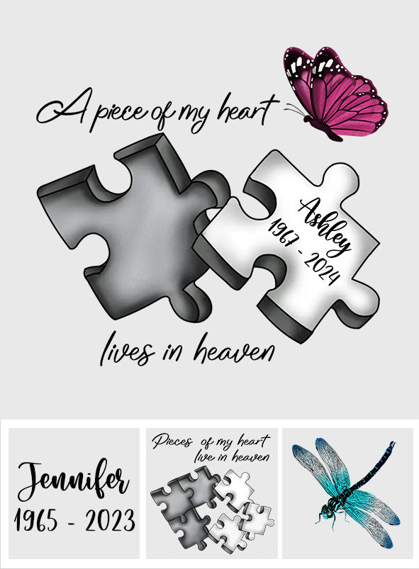 Memorial Butterfly Dragonfly Heaven Feather - Personalized Memorial Decal Full