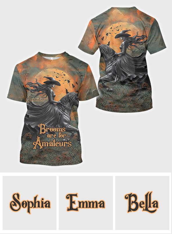 Brooms Are For Amateurs - Personalized Horse All Over Shirt