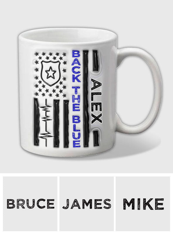 Police Officer Back The Blue Patriotic 4th July - Personalized Police Officer Mug