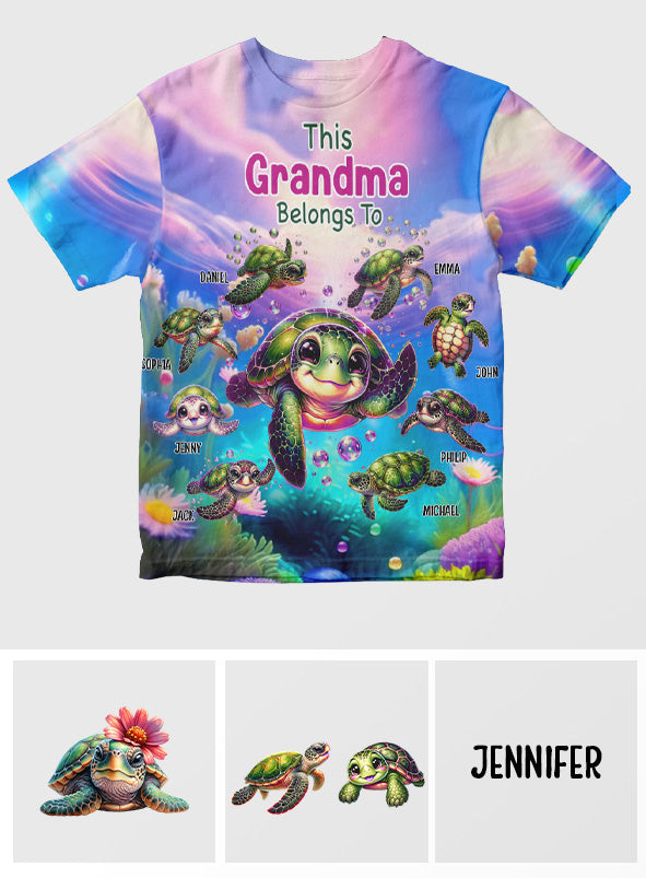This Grandma Belongs To - Personalized Grandma All Over Shirt