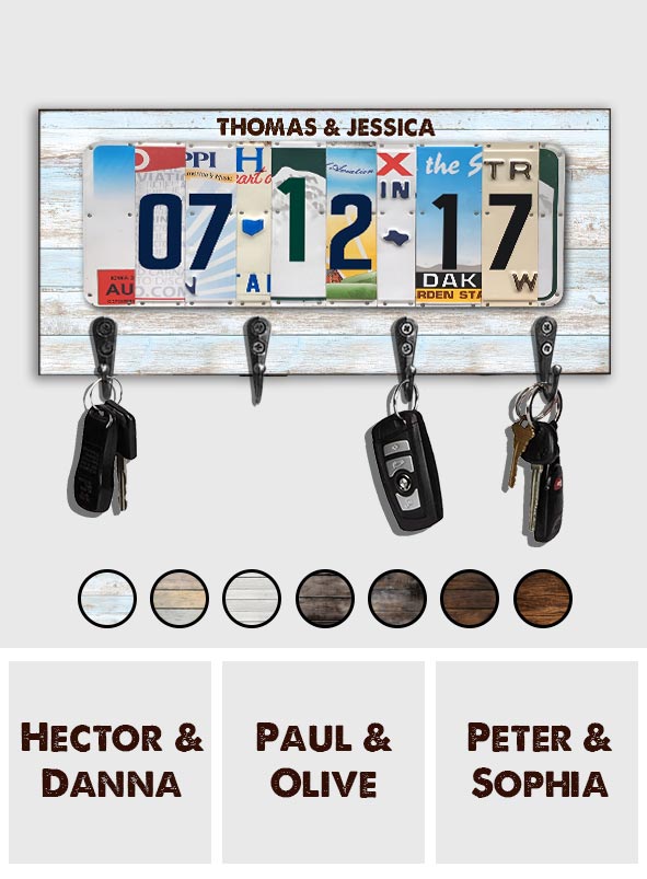 Together Since License Plate - Personalized Couple Key Rack