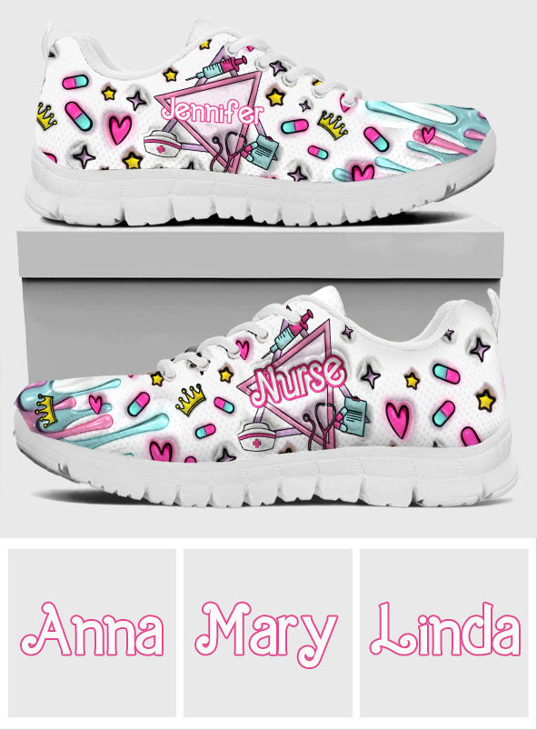Nurse Life Pink Doll Inflated - Personalized Nurse Sneakers