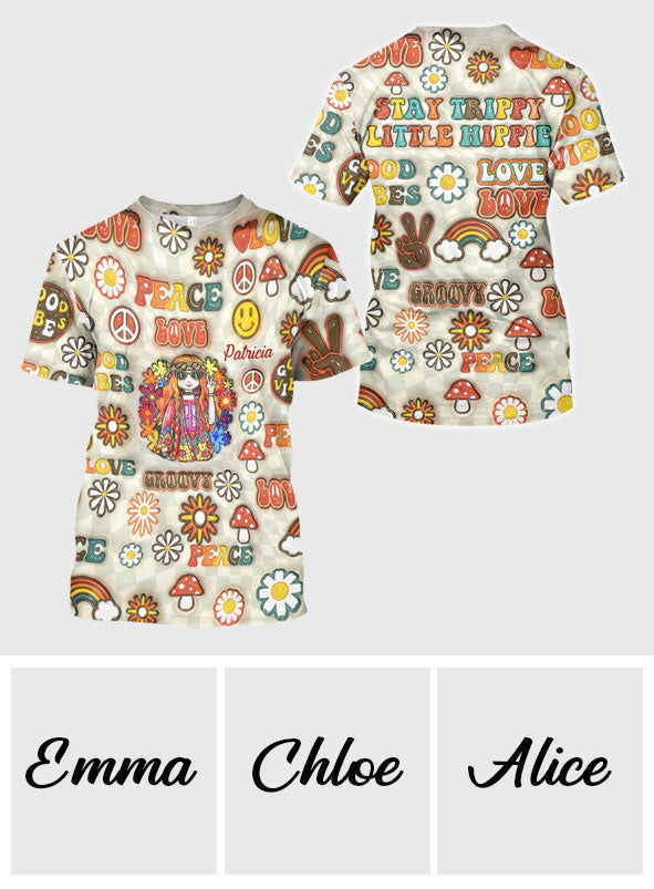 Hippie Soul Retro Multi Style - Personalized Hippie All Over Shirt