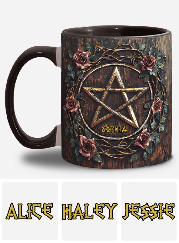Beautiful Pentagram - Personalized Witch Accent Mug