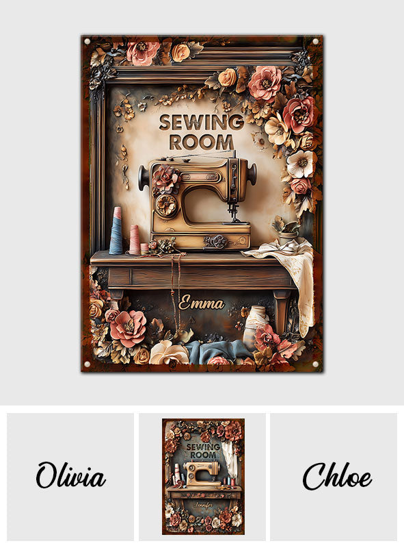 My Sewing Room - Personalized Sewing Rectangle Metal Sign
