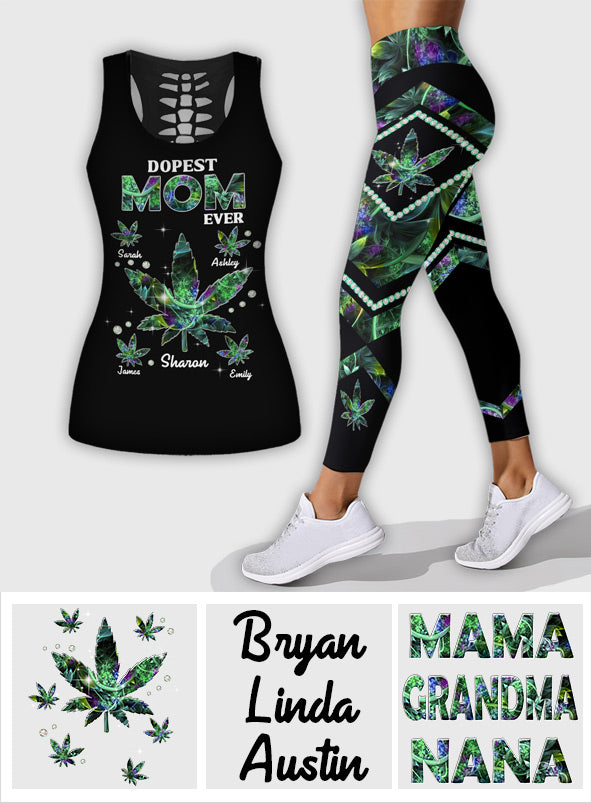 Dopest Mom Ever - Personalized Mother Hollow Tank Top and Leggings