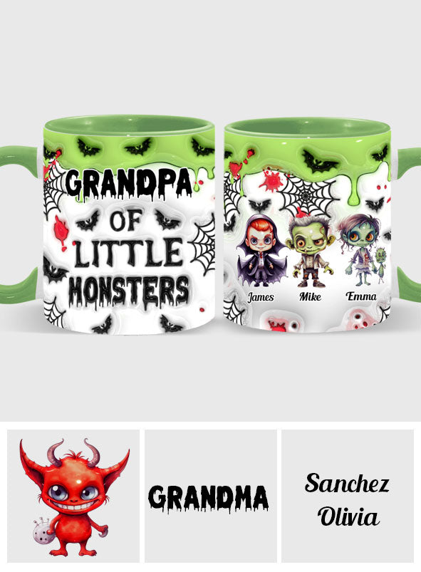 Grandpa Of Little Monsters Any Title - Personalized Grandpa Accent Mug