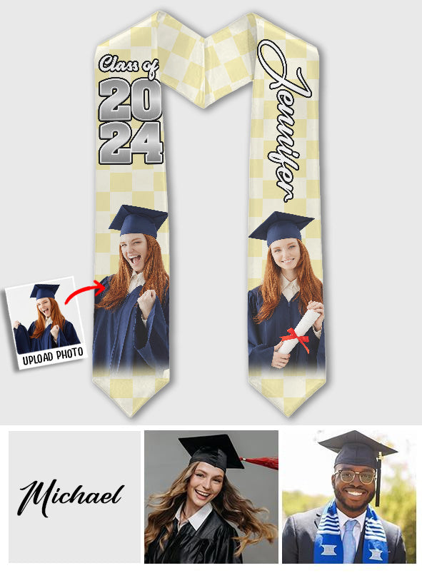 Photo Custom Graduation Stole Sash - Personalized Graduation Graduation Stole