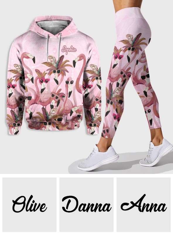 Pink Flamingo - Personalized Flamingo Hoodie and Leggings