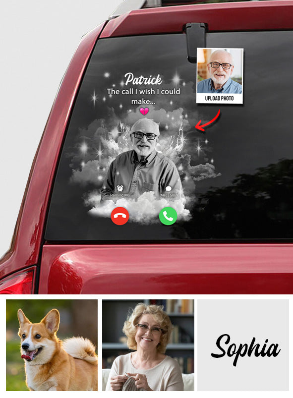 The Call I Wish I Could Make - Personalized Memorial Decal Full