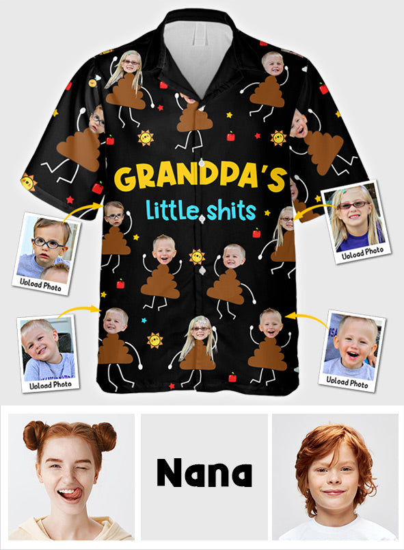 Grandpa's Little Shit - Personalized Grandpa Hawaiian Shirt
