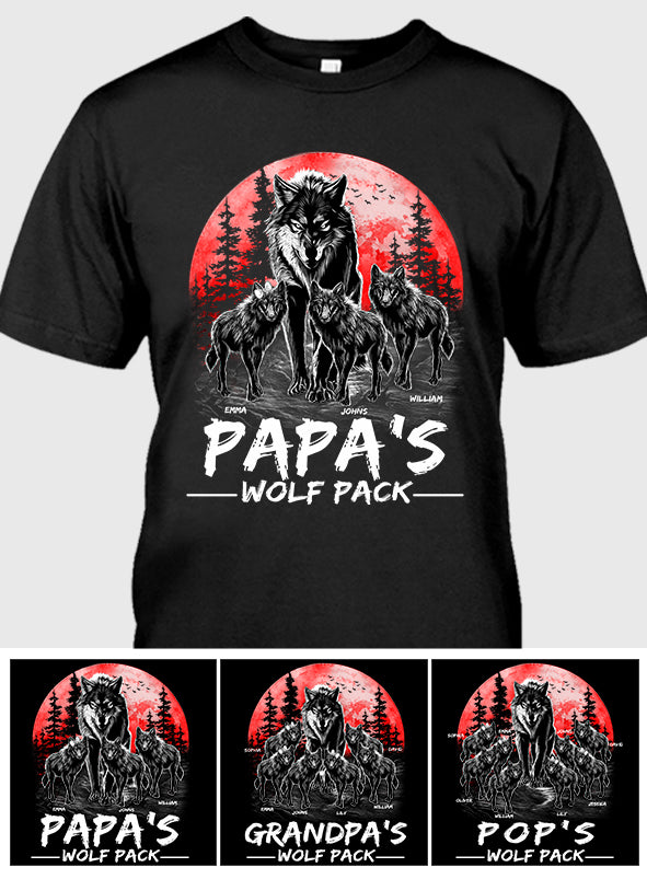 Grandpa's Wolf Pack - Personalized Grandpa T-shirt And Hoodie