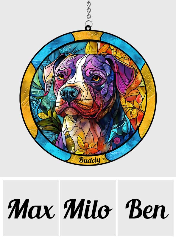Cute Dog - Personalized Dog Window Hanging Suncatcher Ornament