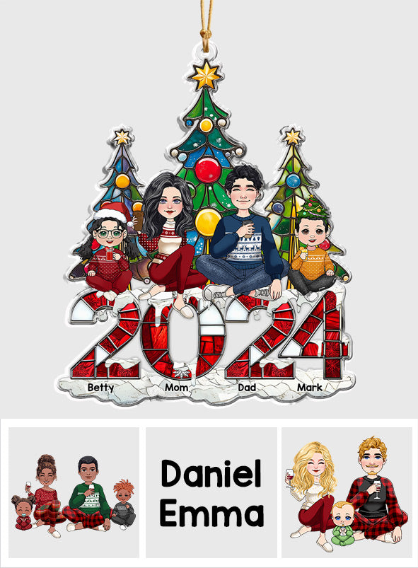 2024 Christmas Family - Personalized Family Custom Shaped Ornament