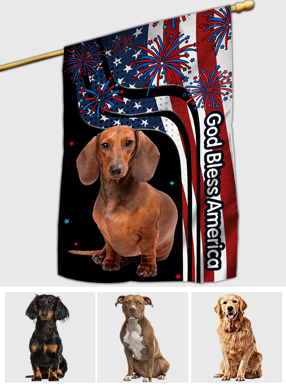 God Bless America - Personalized Dog House Flag