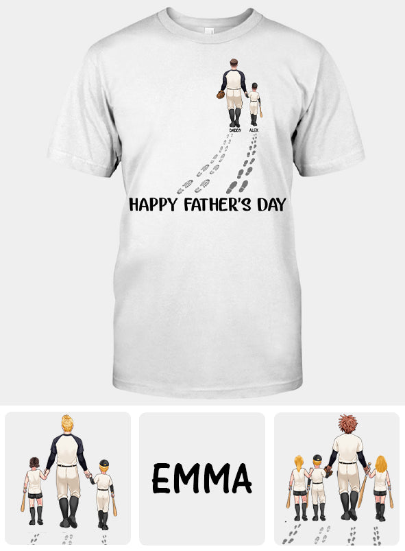 Happy Father's Day Baseball Dad - Personalized Baseball T-shirt And Hoodie