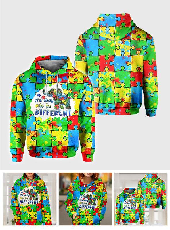 Its Ok To Be Different - Autism Awareness All Over Shirt